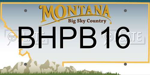 BHPB16 Montana License Plate