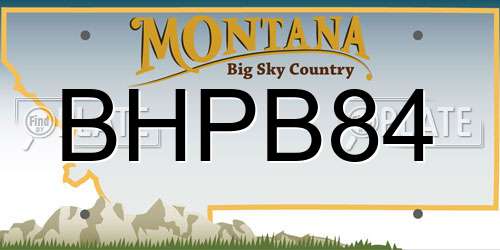 BHPB84 Montana License Plate