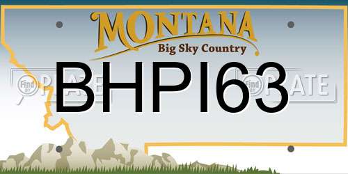 BHPI63 Montana License Plate
