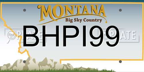 BHPI99 Montana License Plate