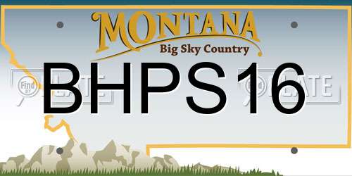 BHPS16 Montana License Plate