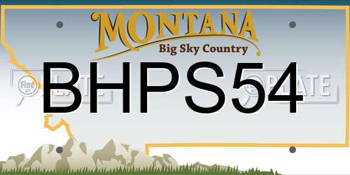 BHPS54 Montana License Plate