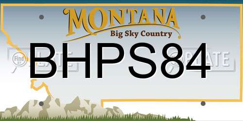 BHPS84 Montana License Plate