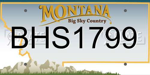 BHS1799 Montana License Plate
