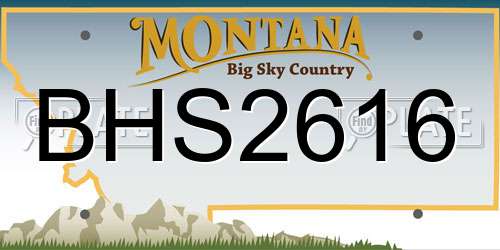 BHS2616 Montana License Plate