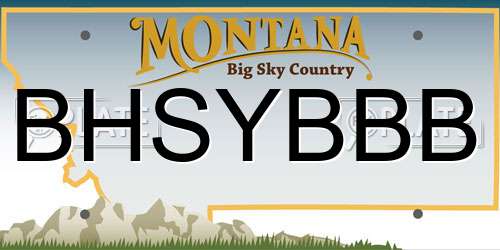 BHSYBBB Montana License Plate