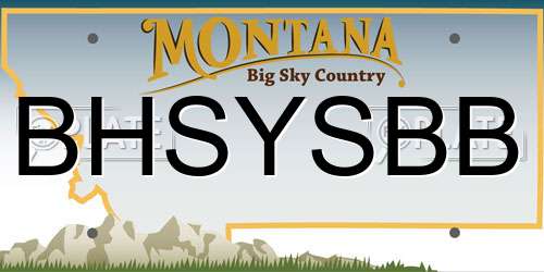 BHSYSBB Montana License Plate