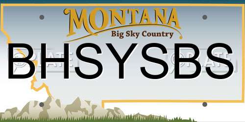 BHSYSBS Montana License Plate