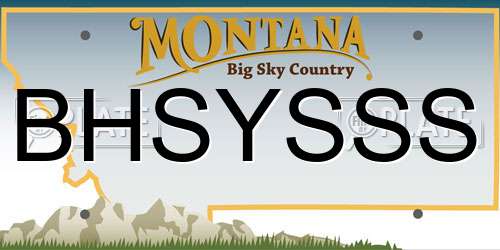 BHSYSSS Montana License Plate