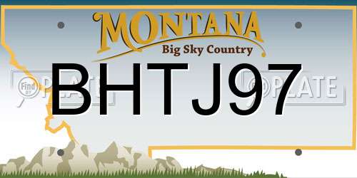 BHTJ97 Montana License Plate