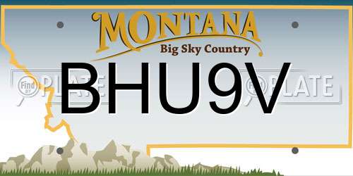 BHU9V Montana License Plate