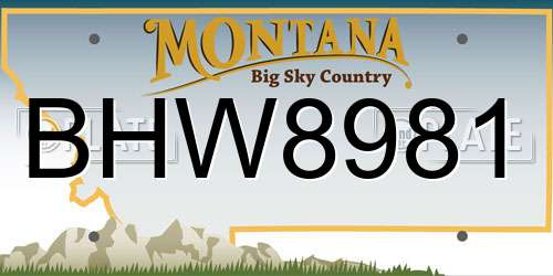 BHW8981 Montana License Plate
