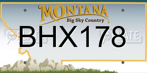 BHX178 Montana License Plate