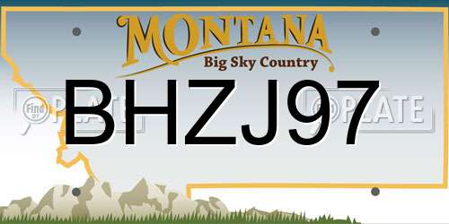 BHZJ97 Montana License Plate