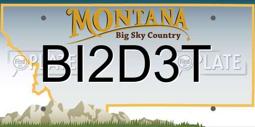 BI2D3T Montana License Plate