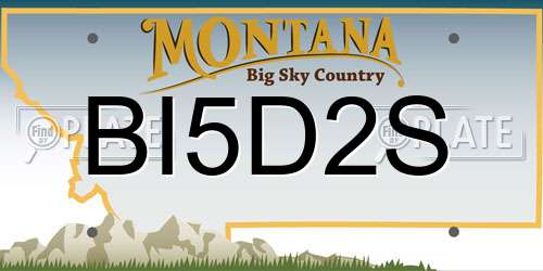 BI5D2S Montana License Plate