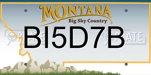 BI5D7B Montana License Plate