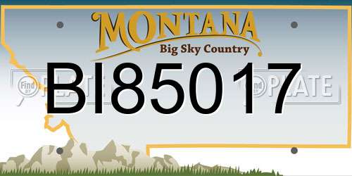 BI85017 Montana License Plate