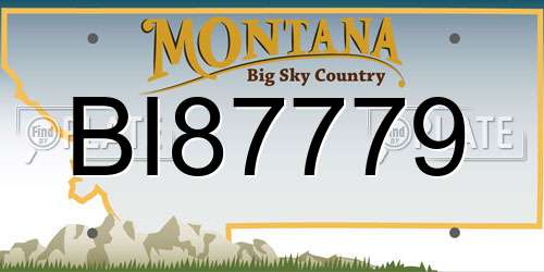 BI87779 Montana License Plate