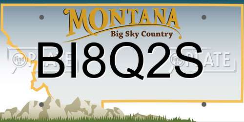 BI8Q2S Montana License Plate