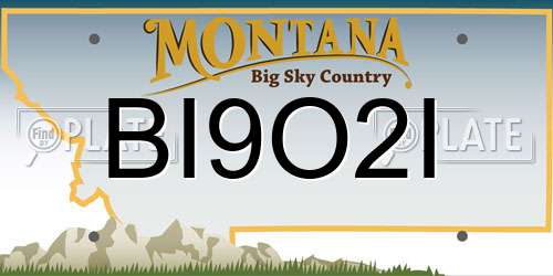 BI9O2I Montana License Plate
