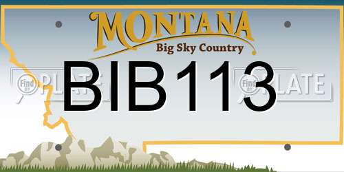 BIB113 Montana License Plate