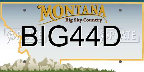 BIG44D Montana License Plate