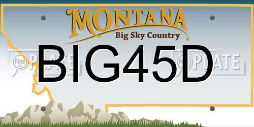 BIG45D Montana License Plate