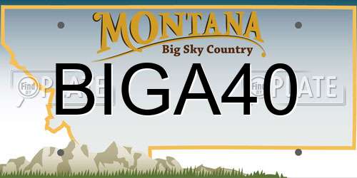 BIGA40 Montana License Plate