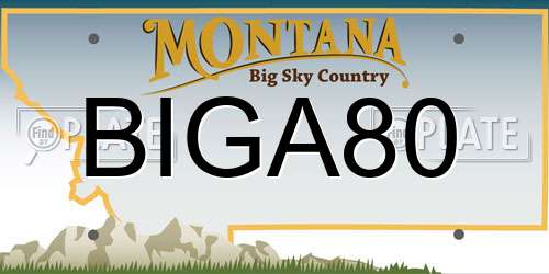 BIGA80 Montana License Plate
