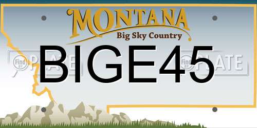 BIGE45 Montana License Plate