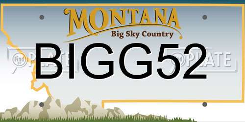 BIGG52 Montana License Plate