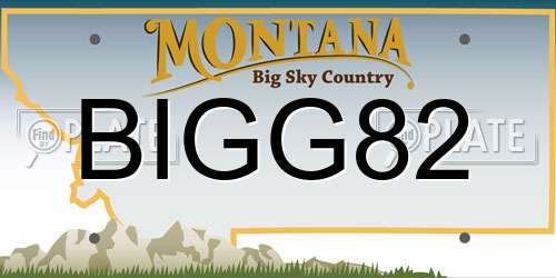 BIGG82 Montana License Plate