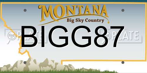 BIGG87 Montana License Plate