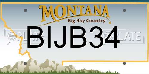 BIJB34 Montana License Plate