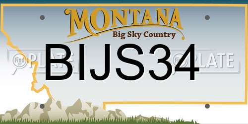 BIJS34 Montana License Plate