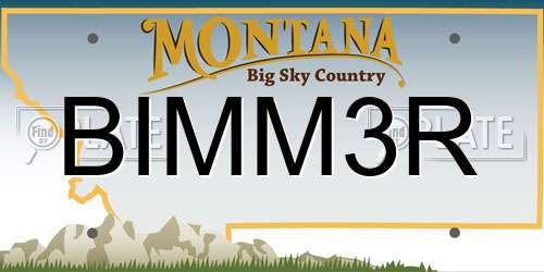 BIMM3R Montana License Plate