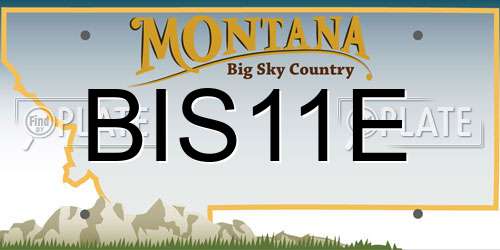 BIS11E Montana License Plate