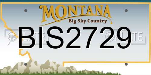 BIS2729 Montana License Plate