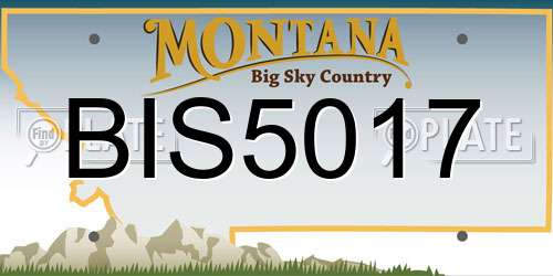 BIS5017 Montana License Plate