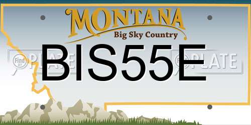 BIS55E Montana License Plate