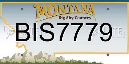 BIS7779 Montana License Plate
