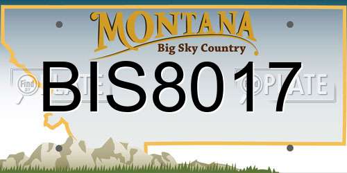 BIS8017 Montana License Plate