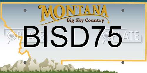 BISD75 Montana License Plate