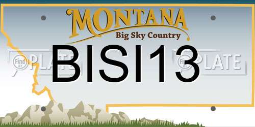 BISI13 Montana License Plate