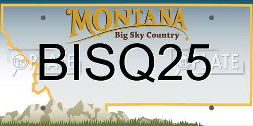 BISQ25 Montana License Plate