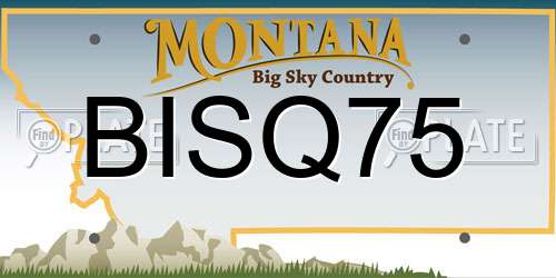 BISQ75 Montana License Plate