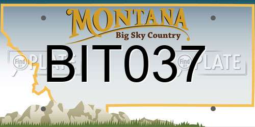 BIT037 Montana License Plate