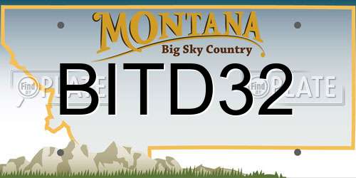 BITD32 Montana License Plate