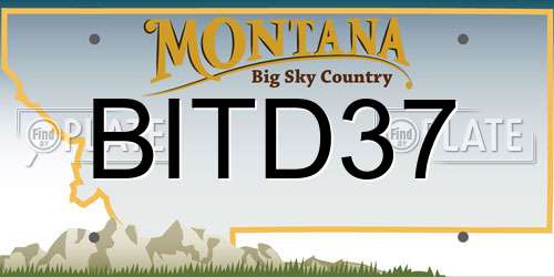 BITD37 Montana License Plate